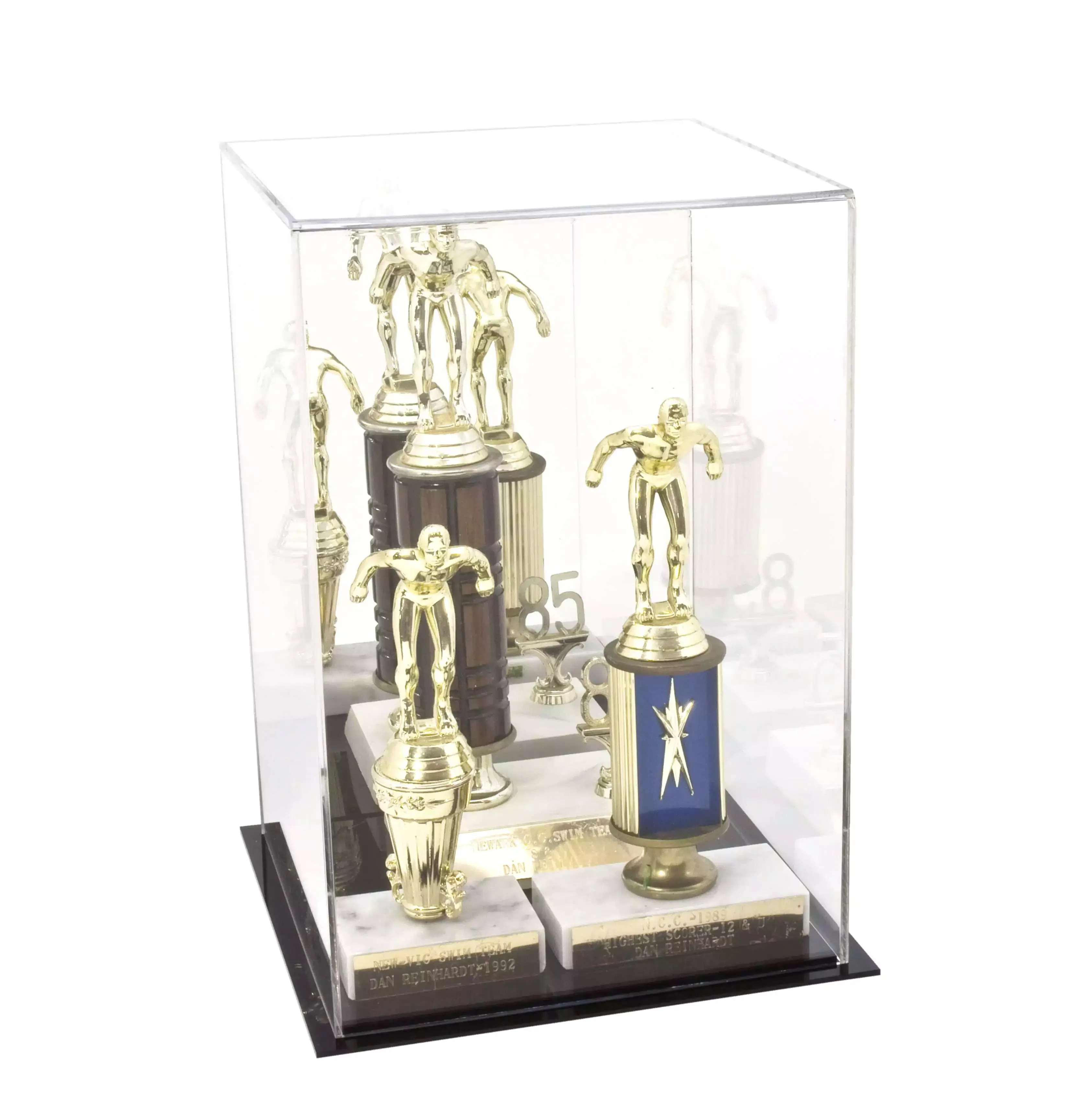 Versatile Acrylic Display Cases with Double Sheet Base with Clear Case