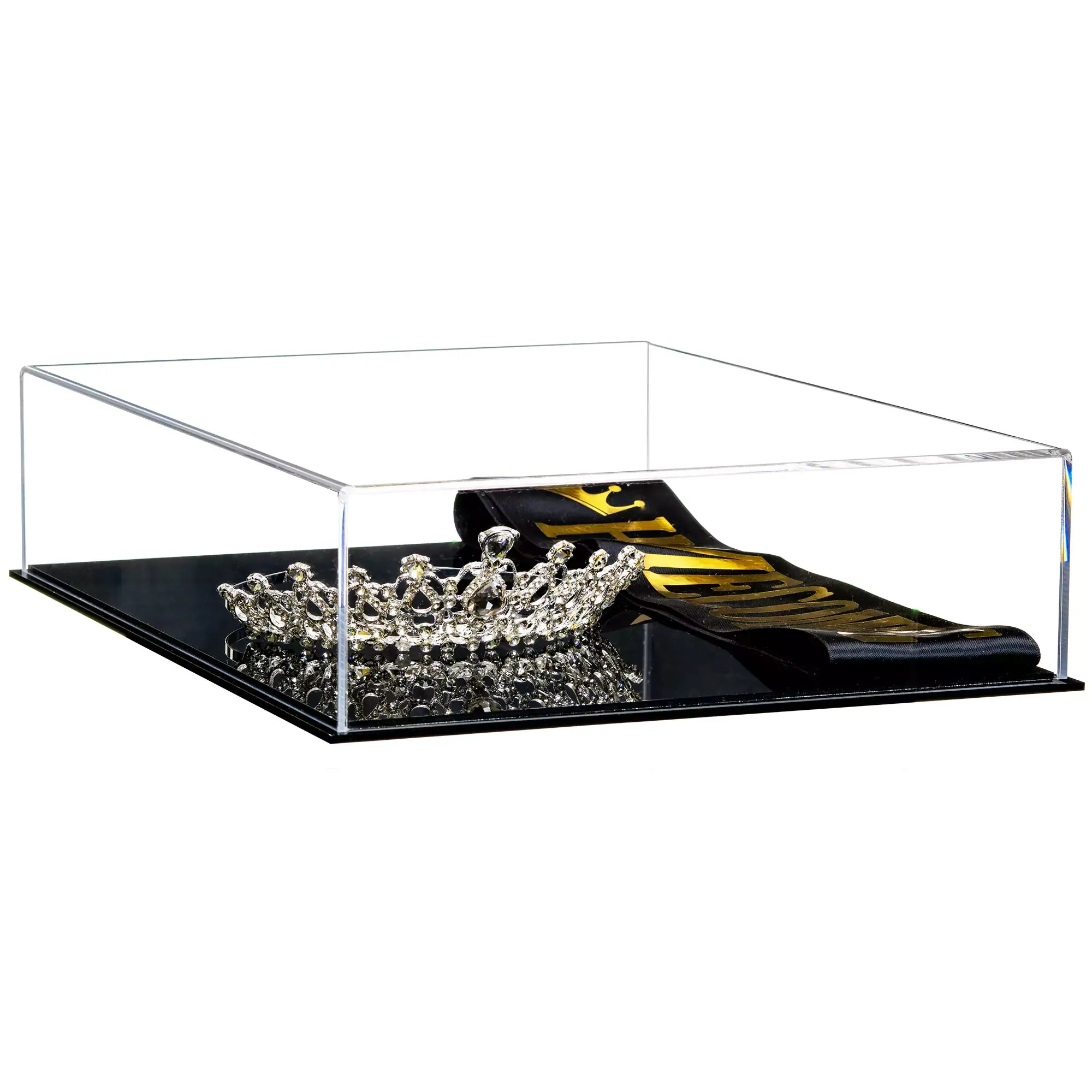 Versatile Acrylic Display Cases with Double Sheet Base with Clear Case