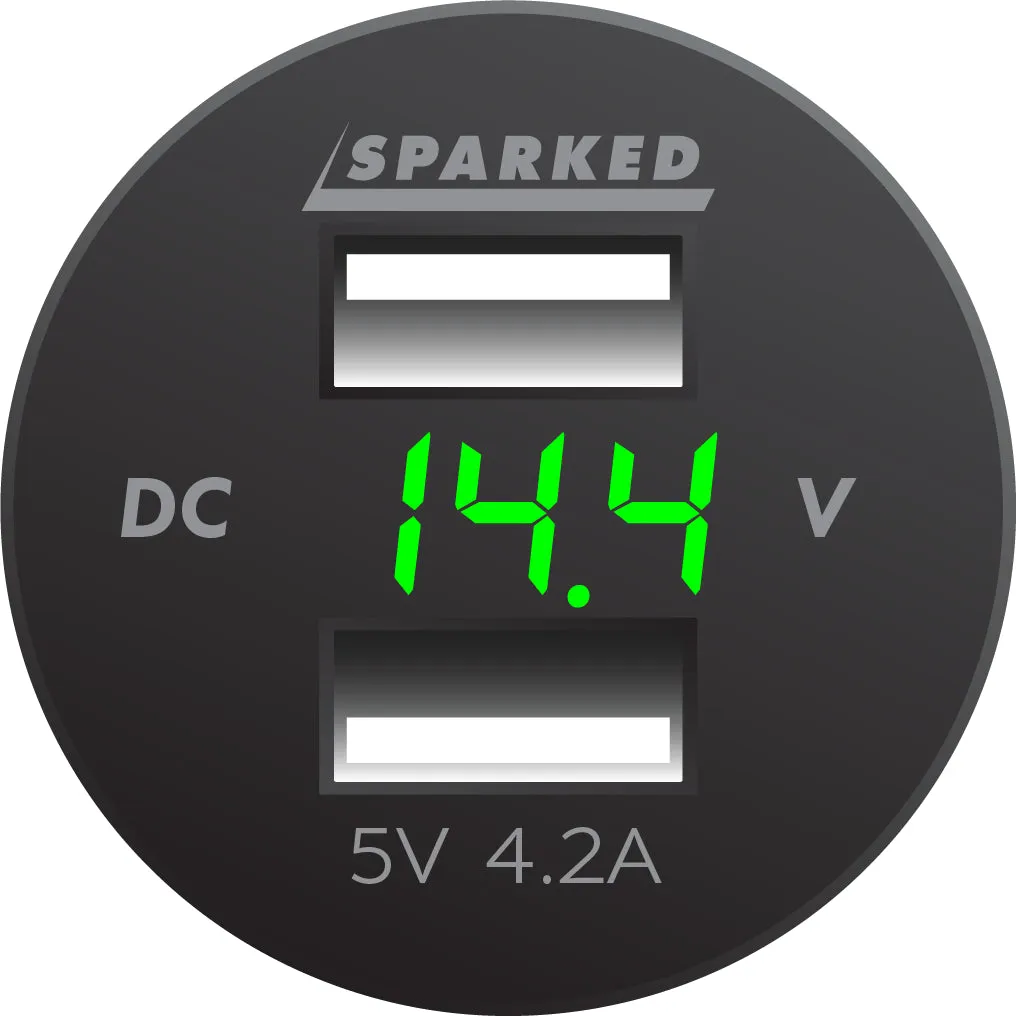 Voltmeter USB Charger Dual Ports for Auto or Marine