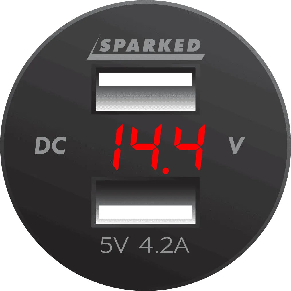 Voltmeter USB Charger Dual Ports for Auto or Marine