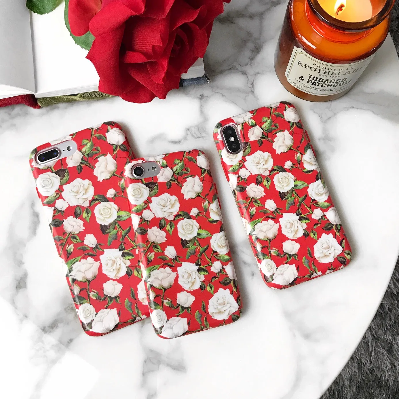 White Roses Floral iPhone Case