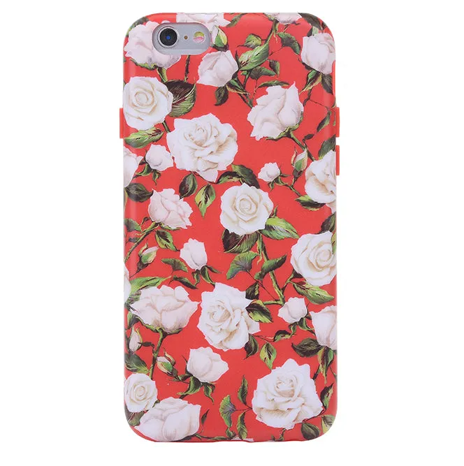 White Roses Floral iPhone Case