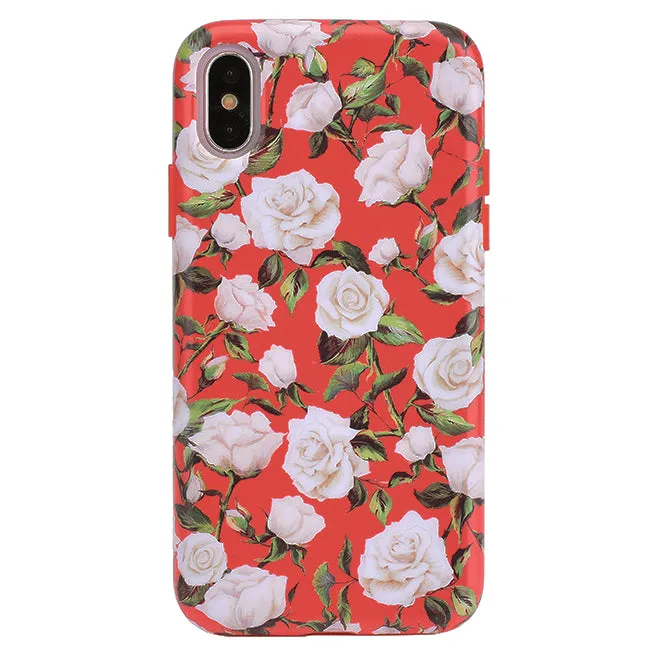 White Roses Floral iPhone Case