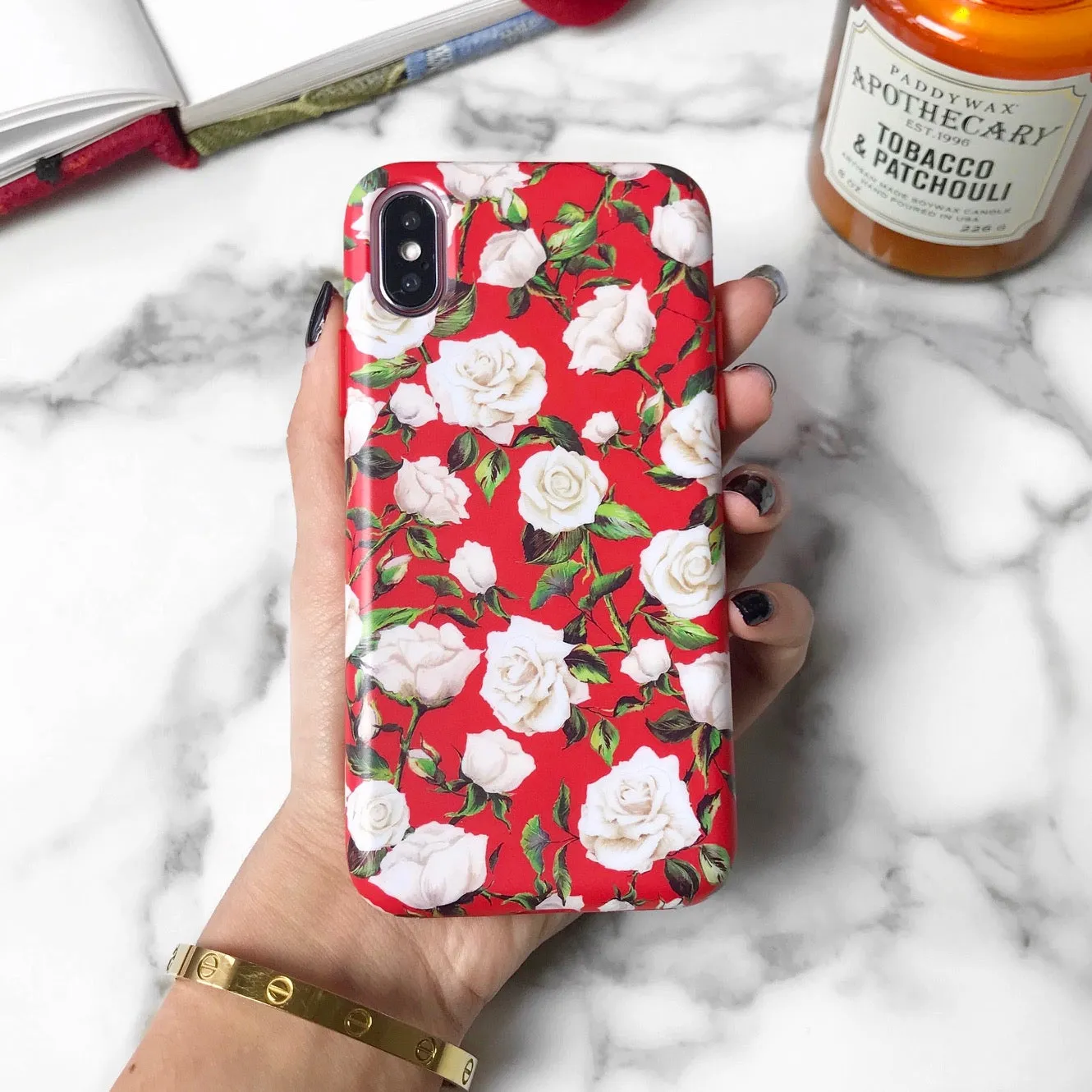 White Roses Floral iPhone Case