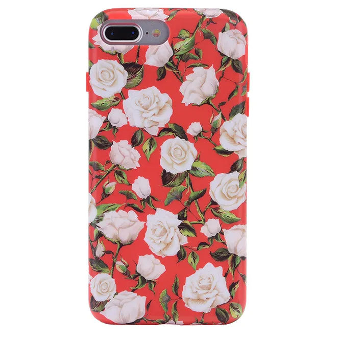 White Roses Floral iPhone Case