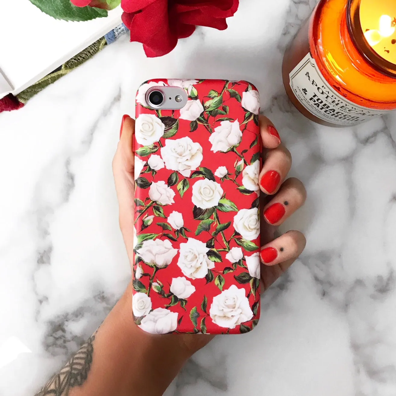 White Roses Floral iPhone Case