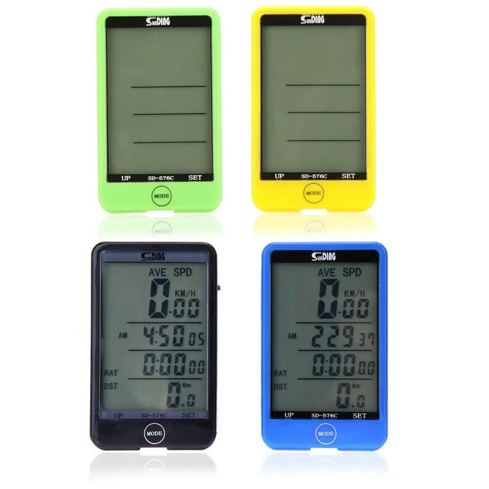 Wireless Bike Bicycle Cycling Computer Odometer Speedometer Touch Button LCD Backlight Backlit Water-resistant Multifunction