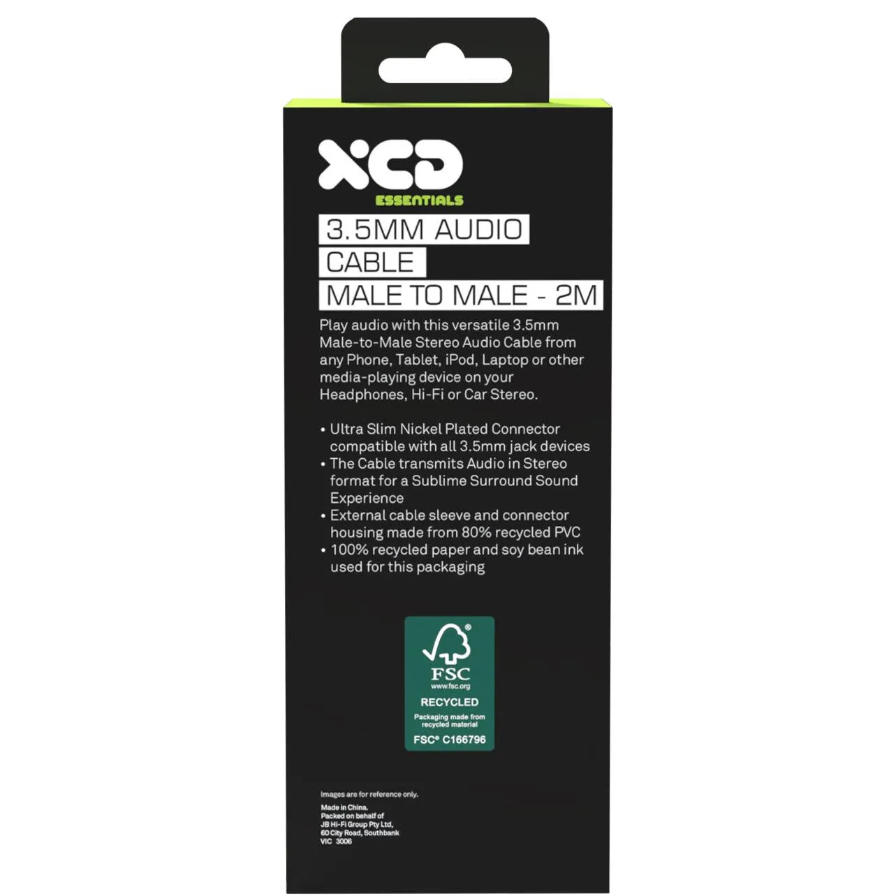 XCD Essentials 3.5mm Male to Male Cable V2 2m