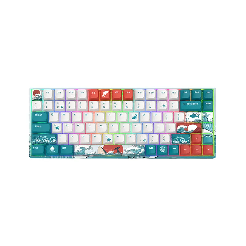 XVX M84 Coral Sea Themed 84 Keys Hot-Swappable Mechanical Keyboard