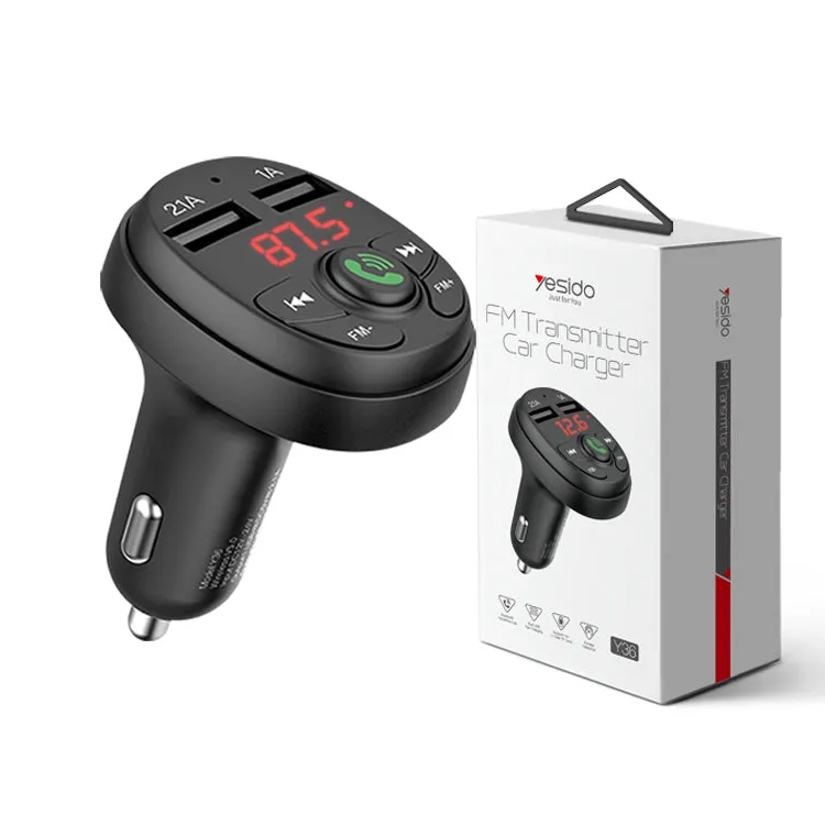 YESIDO FM TRANSMITTER CAR CHARGER Y36