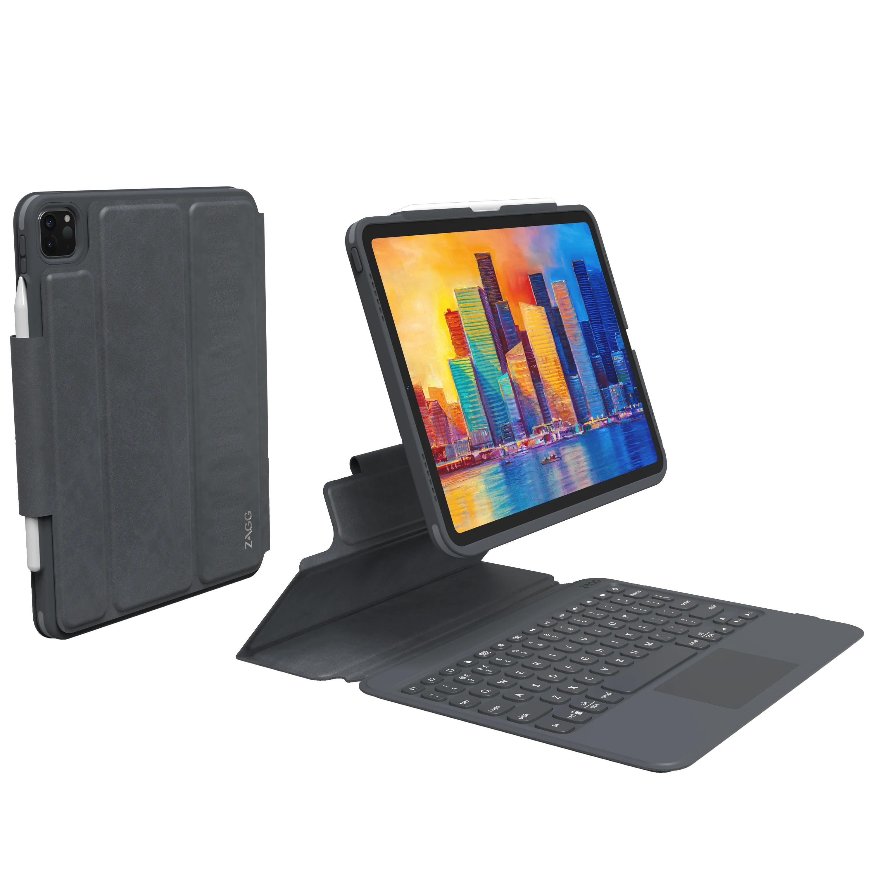 Zagg - Pro Keys Bluetooth Keyboard Case For Apple Ipad Pro 11 (2021 / 2020 / 2018) - Black And Gray