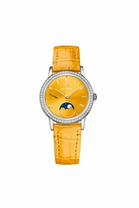 zenith elite lady moonphase yellow lacquered 33mm ladies watch ref. 16.2331.692/74.c815